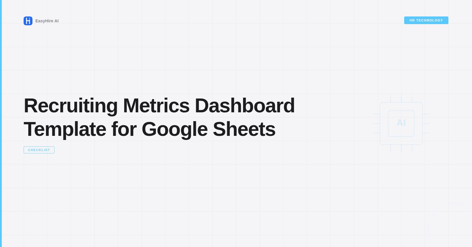 Recruiting Metrics Dashboard Template for Google Sheets